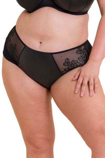 Curvy Kate Enchant High Waist Brief Black Pleather High waist briefs. S/34-36 - 2XL/50 CK-097208-BLK