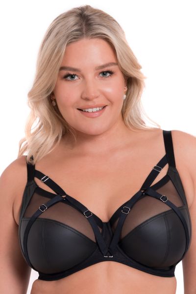 Curvy Kate Enclose Full Cup Bra Black Underwired, non-padded full cup bra with adjustable over cup strapping. 65-105, E-O CK-063-102-BLK