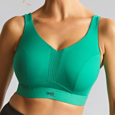 Panache Sport 5022 Endurance UW Non-Padded Sports Bra Green Underwired, non-padded sports bra with racer back option. 60-90, D-M 5022-GRN