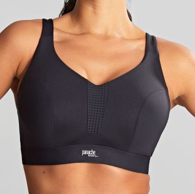 Panache Sport Endurance UW Non-Padded Sports Bra Black Underwired, non-padded sports bra with racer back option. 60-90, D-M 5022-BLK