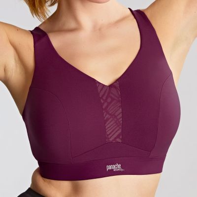 Panache Sport 5022B Endurance UW Non-Padded Sports Bra Berry Underwired, non-padded sports bra with racer back option. 60-90, D-M 5022B-BER