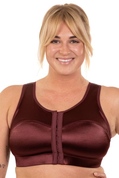 Enell Enell Sports Bra Burgundy Non-wired sports bra with front closure 00-8 NL-100-602