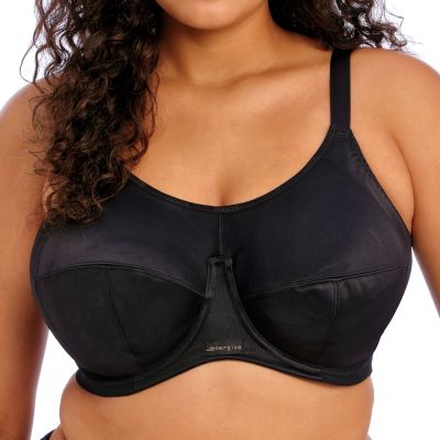 Elomi Energise UW NP Sports Bra Black Underwired non-padded sports bra 70-100, D-O EL8041-BLK