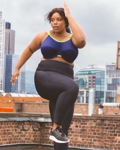 Elomi Energise UW NP Sports Bra - Navy Underwired non-padded sports bra. 70-100, D-O EL8041-NAVY