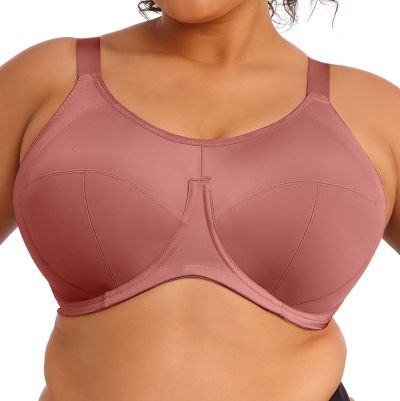 Elomi Energise UW NP Sports Bra - Rosewood Underwired non-padded sports bra. 70-100, D-O EL8041-ROW