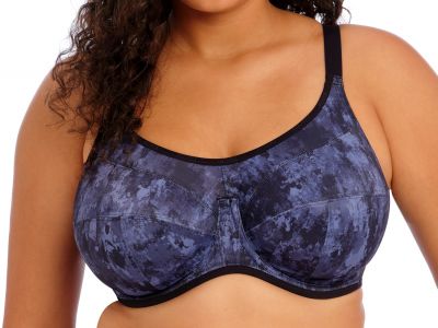 Elomi Energise UW Sports Bra Stormy Haze Underwired non-padded sports bra 70-100, D-O EL8042-SRM