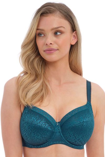 Fantasie Envisage Soft Side Support Bra Deep Ocean Underwired, unpadded side support bra 65-90, D-L FL6911-DON
