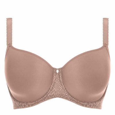 Fantasie Envisage UW Spacer Bra Taupe Full cup, smooth, moulded, unpadded bra with underwires 65-90, D-K FL6912-TAE