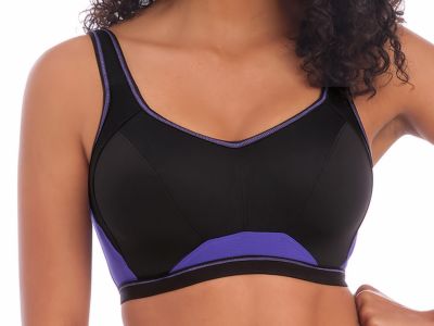 Freya Active Epic Crop Top Sports Bra Electric Black Underwired padded sports bra with convertible straps 65-90 D-K AA4004-ELB