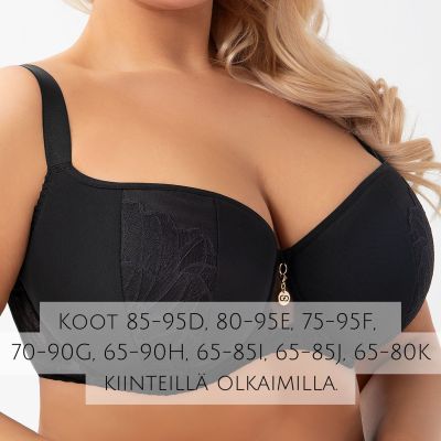 Gorsenia Erato UW P Balconette Black Underwired padded balconette bra. 65-95, D-K K962