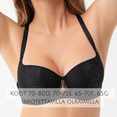 Gorsenia Erato UW P Balconette Black Underwired padded balconette bra. 65-95, D-K K962