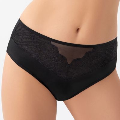 Gorsenia Erato Briefs - Black Midi briefs with medium high waist. M/38 - 4XL/48 K963