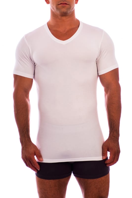 Obviously Short Sleeve Undershirt V Neck White Obviously hermans | men ...