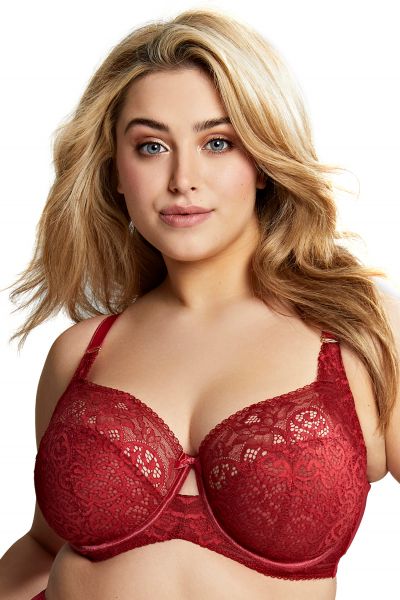 Sculptresse by Panache Estel UW Full Cup Bra Raspberry Underwired non-padded full cup lace bra. 75-105, DD-K 9685-RAY
