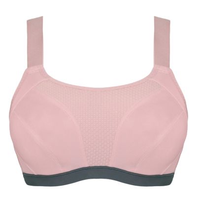 Curvy Kate Every Move UW Sports Bra - Blush & Charcoal Underwired, non-padded high impact sports bra. 65-95, G-O CK-043113-BUC