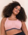 Curvy Kate Every Move UW Sports Bra - Blush & Charcoal-thumb Underwired, non-padded high impact sports bra. 65-95, G-O CK-043113-BUC