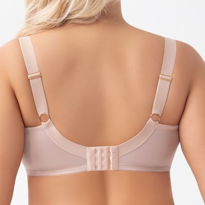 Gorsenia Evia UW Soft Bra - Beige Underwired, non-padded bra with mesh and lace decorations. 65-115, D-M K937-BEZ