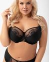 Gorsenia Evia UW Soft Bra Black-thumb Underwired, non-padded bra with mesh and lace decorations. 65-115, D-M K937-CZA