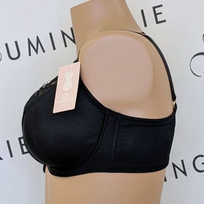 Gorsenia Evia UW Soft Bra Black Underwired, non-padded bra with mesh and lace decorations. 65-115, D-M K937-CZA