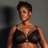 Scantilly by Curvy Kate Exposed UW Plunge Bra Black-thumb Underwired, non-padded sheer mesh plunge style bra. 65-85, E-L ST-011-101-BLK