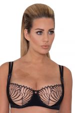 Fallen Angel Balcony Bra Black