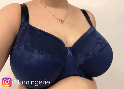 Fantasie Illusion Soft Side Support Bra Navy Underwired, unpadded side support bra 65-95, D-M FL2982-NAY