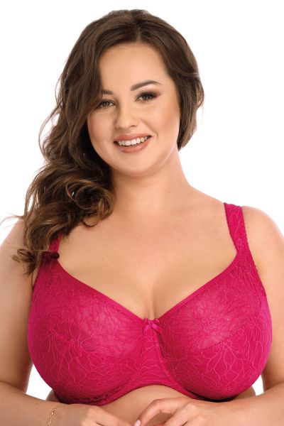 Nessa Felici Soft Comfort Minimizer Bra Raspberry Underwired non-padded comfort bra. 75-110, D-P N-507-RSP