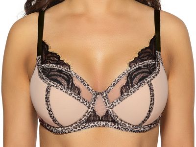 Ava Lingerie Felis Semi Soft Bra Leopard Underwired, semi soft bra 65-105, D-L AV-2011-LEO