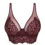 First Night Plunge Longline Bra Merlot