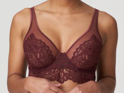 PrimaDonna First Night Plunge Longline Bra Merlot Underwired, non-padded plunge longline bra 70-90, D-G 0141886-MRL