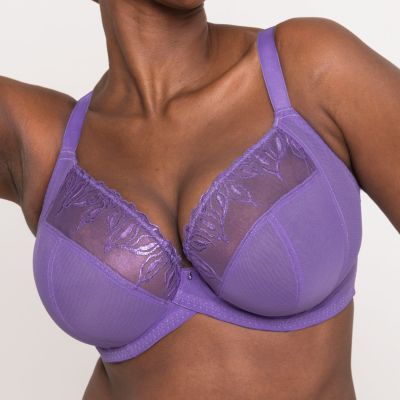 Curvy Kate Flare Full Cup Plunge Bra Amethyst Purple Underwired, non padded full cup plunge bra in soft mesh. 70-105, E-M CK-087101-AMP