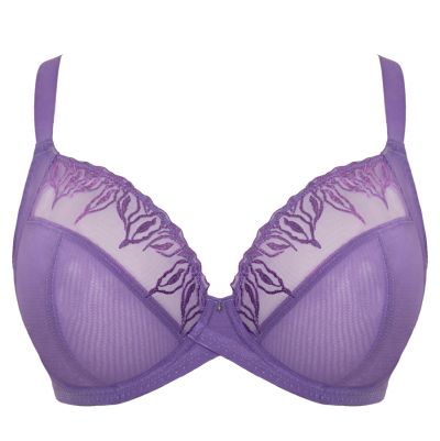 Curvy Kate Flare Full Cup Plunge Bra Amethyst Purple Underwired, non padded full cup plunge bra in soft mesh. 70-105, E-M CK-087101-AMP