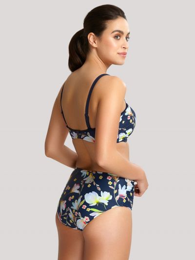 Panache Swimwear Florentine Bandeau Bikini Navy Floral Underwired, strapless padded bandeau bikini top 65-85 DD-G SW1053-NAV