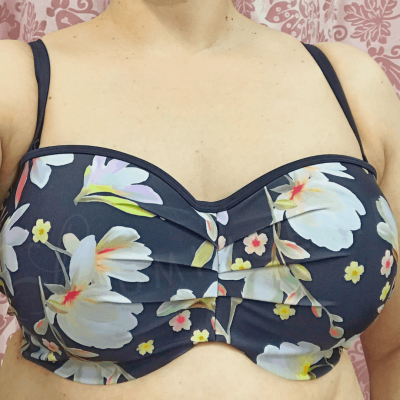 Panache Swimwear Florentine Bandeau Bikini Navy Floral Underwired, strapless padded bandeau bikini top 65-85 DD-G SW1053-NAV