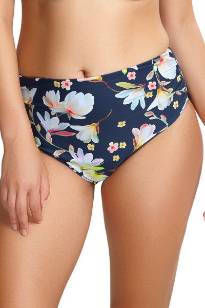 Panache Swimwear Florentine Midi Bikini Pant Navy Floral  34-46 SW1056-NAV