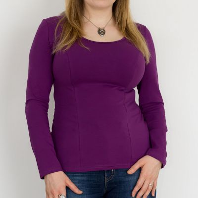 Urkye Francuzka Top Long Sleeve Violet Tailored long sleeve top 36-46, 1/2 & 2/3 BL-019-FIO-AW21