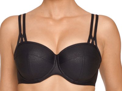 PrimaDonna Freedom Padded Balcony Bikini Top Black Underwired, padded balcony bikini 70-85, D-H 4004416-ZWA