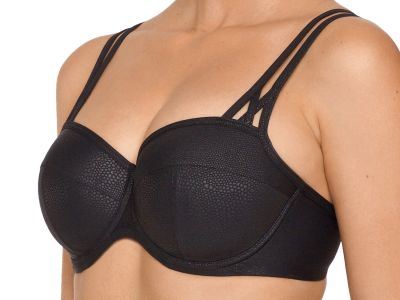 PrimaDonna Freedom Padded Balcony Bikini Top Black Underwired, padded balcony bikini 70-85, D-H 4004416-ZWA