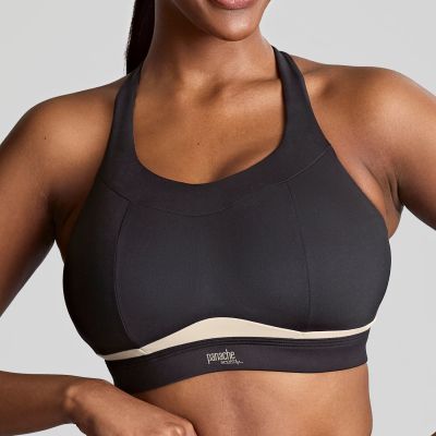 Panache Sport 7344 Freedom NW Non-Padded Sports Bra Black / Chalk Non-wired, non-padded sports bra with racer back option. 60-90, D-M 7344-BLK/CHK