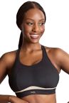 Panache Sport 7344 Freedom NW Non-Padded Sports Bra Black / Chalk-thumb Non-wired, non-padded sports bra with racer back option. 60-90, D-M 7344-BLK/CHK