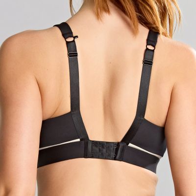 Panache Sport 7344 Freedom NW Non-Padded Sports Bra - Black & Chalk Non-wired, non-padded sports bra with racer back option. 60-90, D-M 7344-BLK/CHK