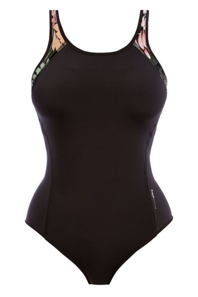 Freya Active Freestyle UW Swimsuit Jungle Black Underwired swimsuit with built in bra and convertible straps 65-90 D-K AW3969-JUK