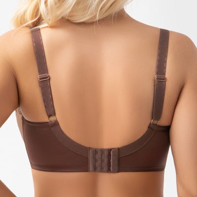 Gorsenia Frida UW Soft Bra - Chocolate Underwired, non-padded bra mesh bra with embroidery. 70-100, D-M G019