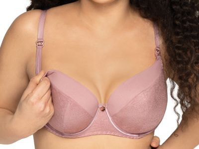 Ava Lingerie Funky Twist Full Cup Nursing Bra Powder Pink Underwired, padded full cup nursing bra 65-105, D-L AV-1962-PINK