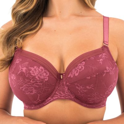 Fantasie Fusion Lace UW Soft Side Support Bra Rosewood Underwired, unpadded side support bra. 65-90, D-L FL102301-ROW