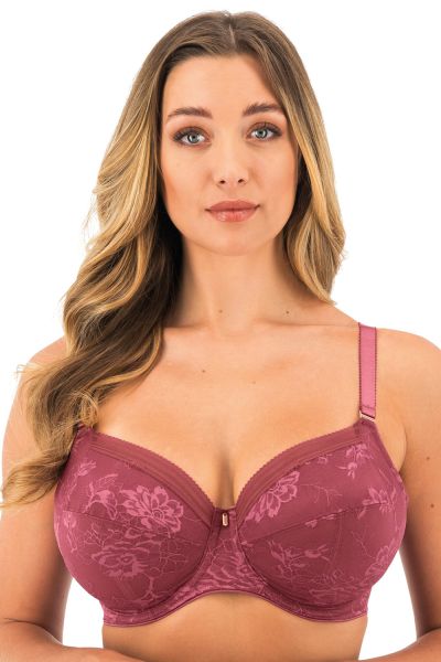Fantasie Fusion Lace UW Soft Side Support Bra Rosewood Underwired, unpadded side support bra. 65-90, D-L FL102301-ROW