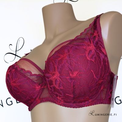 Gaia Lingerie Evy Semi Soft Bra Raspberry Red Underwired, semi soft bra 70-105, D-L BS-1275-MAL