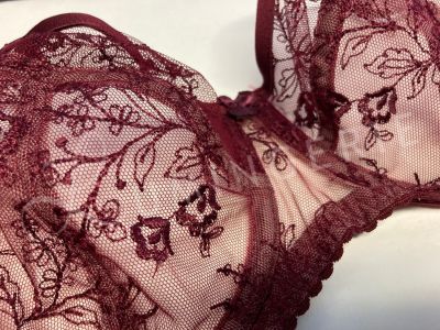 Gaia Lingerie Jasmine/Justine Soft Bra Burgundy Underwired, soft cup bra with side support 70-105, D-L BS-1035/1031-BUR