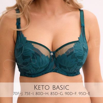 Gaia Lingerie Keto Semi Soft Bra Petrol Underwired, semi soft bra. 70-105, D-L BS-1134-ZIE