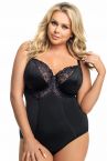 Gorsenia Gala Underwired Body Black-thumb Body with wired, non-padded bra 75-95, D-H K356-CZA